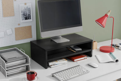 ComfortCove Monitor Stand, 2 Tiers Computer Monitor Riser, Black