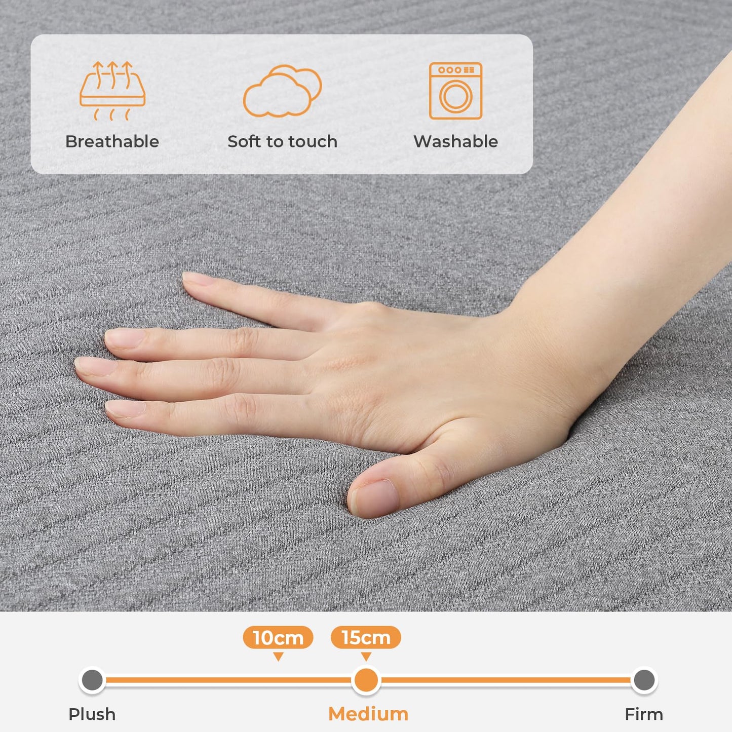Vesgantti Folding Mattress Small Double 15CM Memory Foam Foldable Mattress