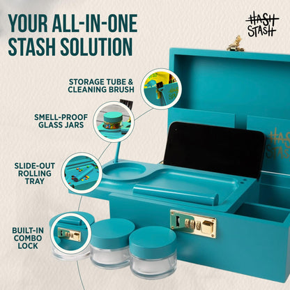 HASHSTASH - The OG Storage Box (Teal and gold)