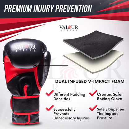 Valour Strike Boxing Gloves for Men Women Ladies | Set in Ounce 16oz 14oz 12oz 10oz 8oz for Pro Sparring Kickboxing MMA Muay Thai | EAGLE FORCE CV-10Z
