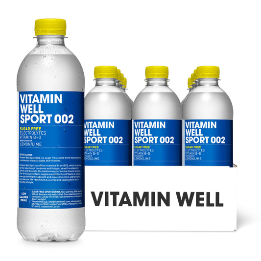 Vitamin Well Sport 002 Electrolyte Drink ? Lemon Lime | Sugar-Free Sports Drink with Magnesium & Vitamins B+D | Helps Reduce Tiredness & Supports