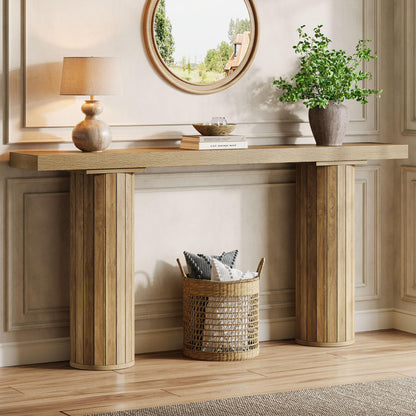 Tribesigns 160 cm Extra Long Console Table, Rectangular Foyer Table, Wooden Sofa Table Behind Couch, Farmhouse Wooden Entrance Table for Living Room