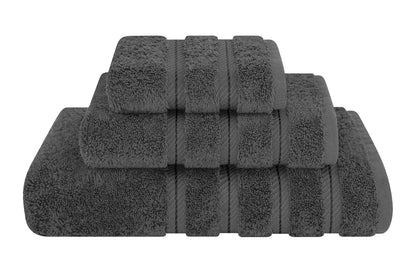 American Soft Linen Luxury 3 Piece Towel Sets, 1 Bath Towel 1 Hand Towel 1 Washcloth, 100% Turkish Cotton Towels for Bathroom, Gray Towel Set