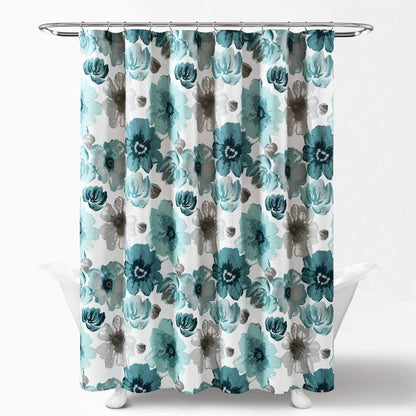Lush Decor Leah Shower Curtain Blue Single 72X72