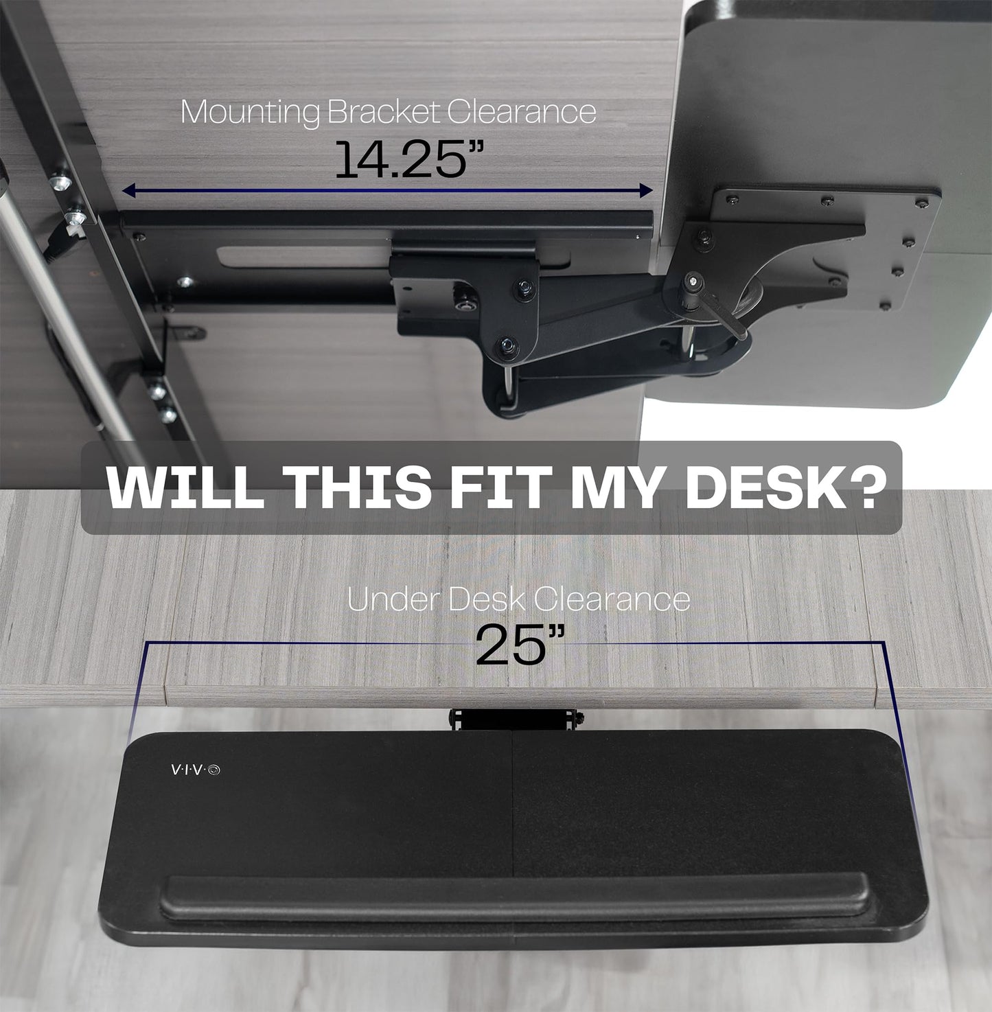 VIVO Adjustable Computer Keyboard & Mouse Platform Tray Ergonomic Under Table Desk Mount Drawer Underdesk Shelf (MOUNT-KB03B)?