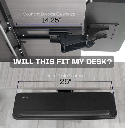 VIVO Adjustable Computer Keyboard & Mouse Platform Tray Ergonomic Under Table Desk Mount Drawer Underdesk Shelf (MOUNT-KB03B)?