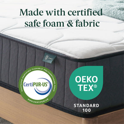 Zinus Double Memory Foam Mattress & Pocket Spring - 4ft6 (135 x 190 cm) - 8'' Height - Medium Firmness - Skin -friendly Hybrid Mattress