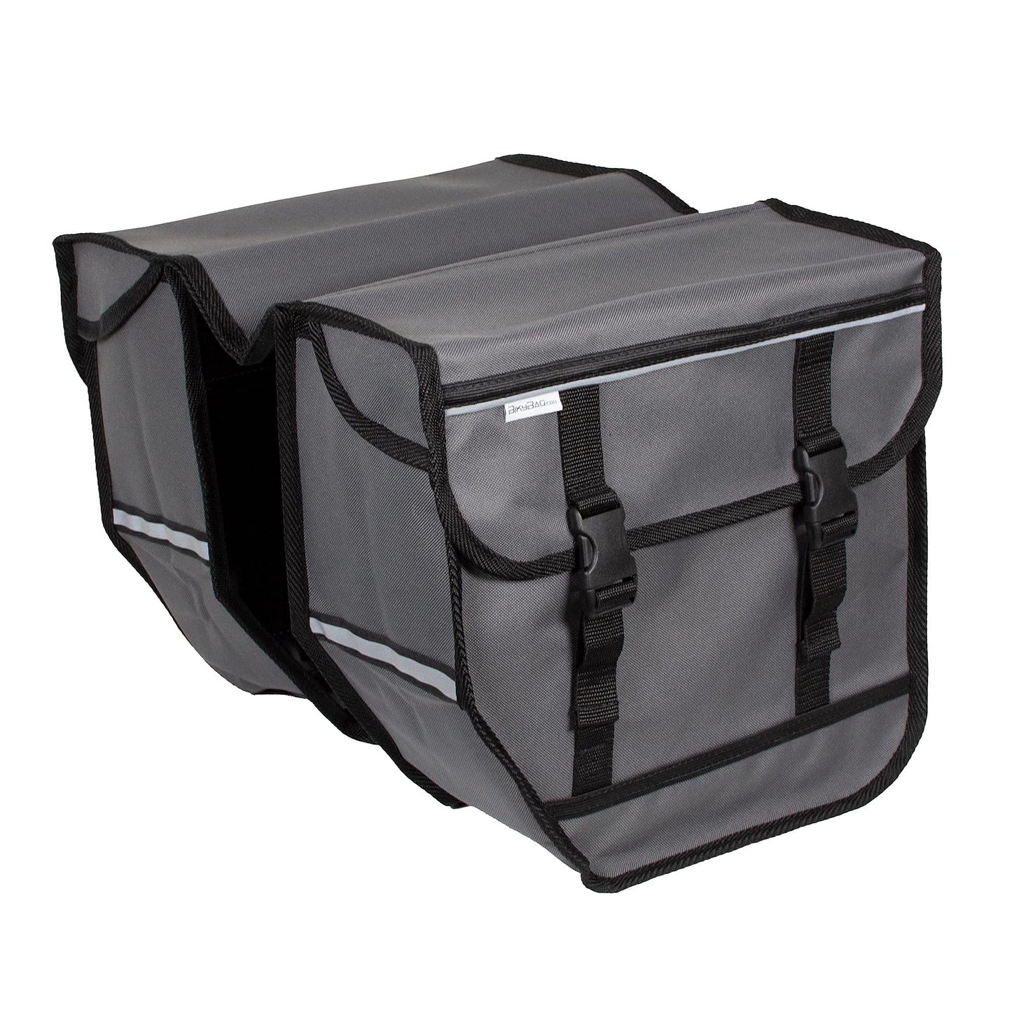 BikyBag Model M - Bicycle Double Panniers - Bike Bicycle Cycle Bag for Rear Rack (Grey)