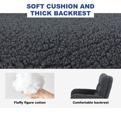 Youhauchair Office Chairs for Home, Faux Cashmere Desk Chair, Dark Grey