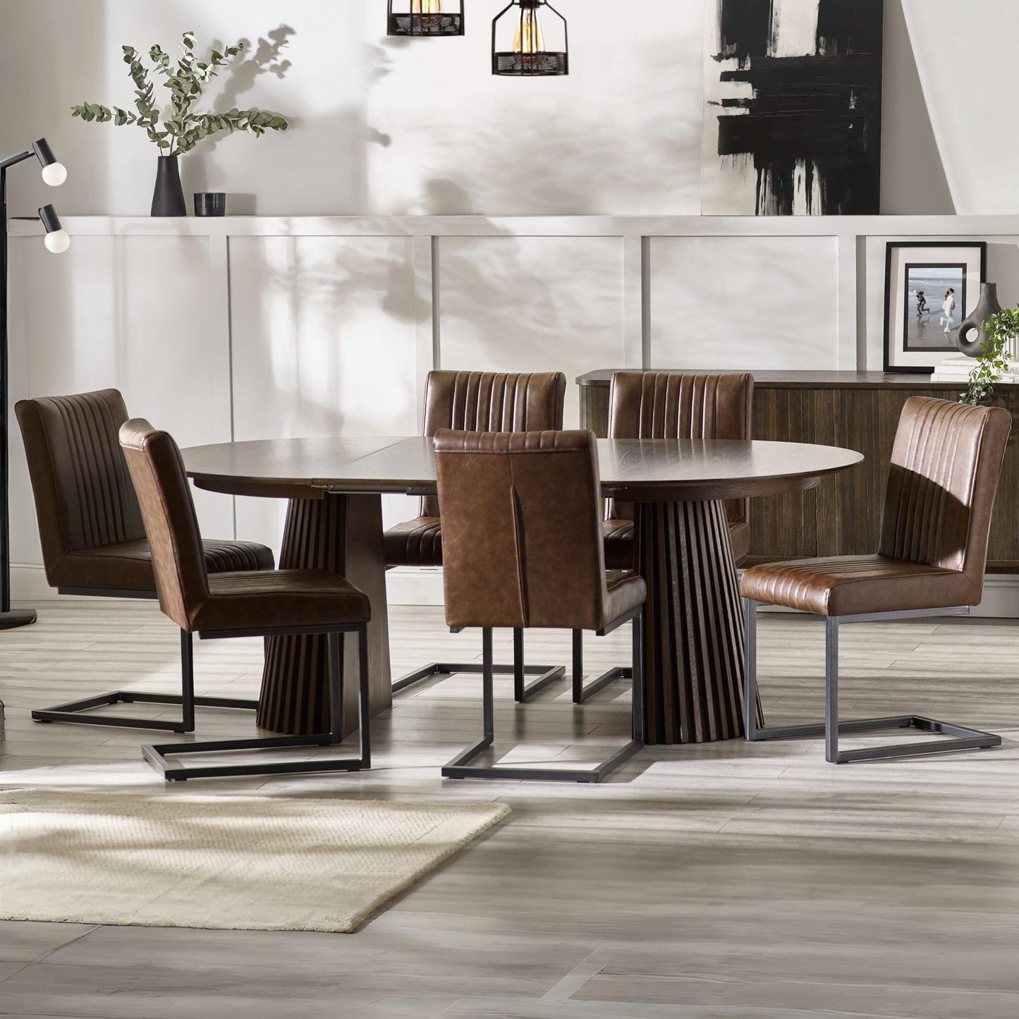 Julian Bowen Arya Extending Dining Table for 4-8, Brown - H75xW200xD120cm