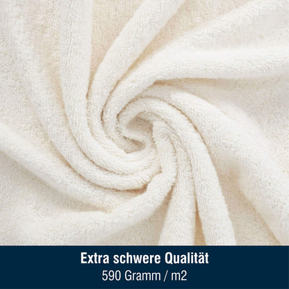 Merana Rome Washcloth Set Absorbent Soft and Lint- Terry Wash Gloves Luxury Quality Heavy Organic Cotton 590 GSM (Coconut, 4 x Wash Mitt (15 x 20 cm)