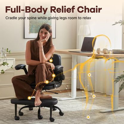 Coscendo Ergonomic Kneeling Chair with Flip-Up Armrests, 180 KG, Black
