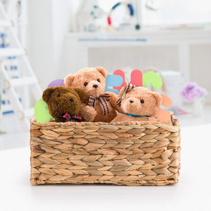 Woodluv Storage Baskets for Shelves, Woven Natural Hamper Gift Basket Bathroom Storage Basket organiser Toys Storage, Small
