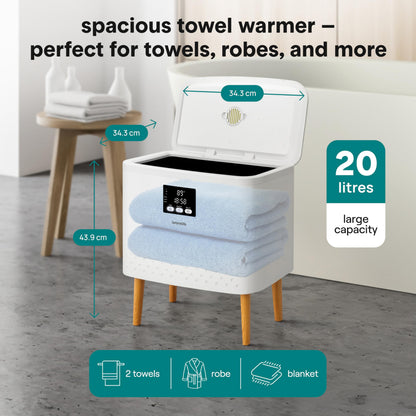 SereneLife Towel Warmer Bucket 20L – Rectangular Hot Towel Heater for Bathroom, Large Capacity Blanket Warmer with Adjustable Temperature