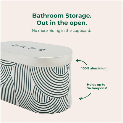 DAME Tampon Storage Tin – Elegant Bathroom Organiser for Tampons and Feminine Care Essentials