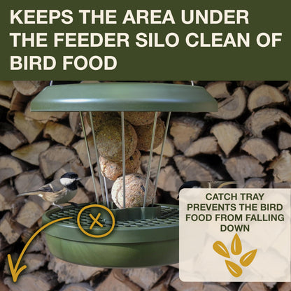 Smart Bird Feeder Lucerne | Hanging No Mess Station | Rat and Mouse Proof | Robin, Niger Seed Tray Catcher | Robust and Reliable | For Fat Balls |
