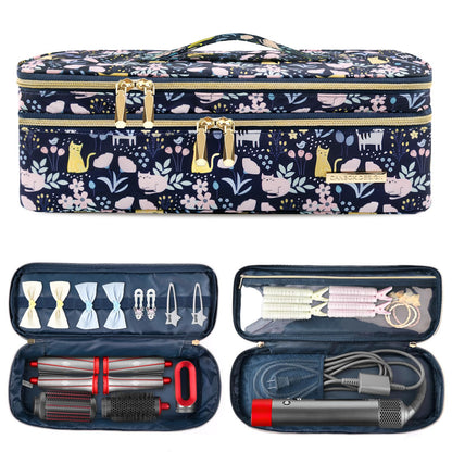 Dizdvizd Double Layer Travel Carrying Case, Compatible with Dyson/Shark Flexstyle/Airwrap Styler Storage Bag, Hair Dryer/Hot Air Styler Organiser Bag