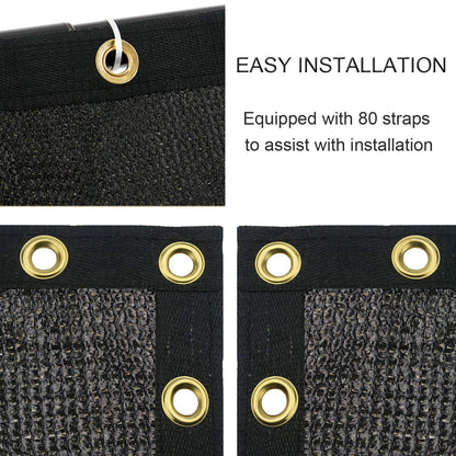 Sunnyglade 5 feet x 50 feet Privacy Screen Fence Heavy Duty Fencing Mesh Shade Net Cover for Wall Garden Yard Backyard (5 ft X 50 ft, Black)