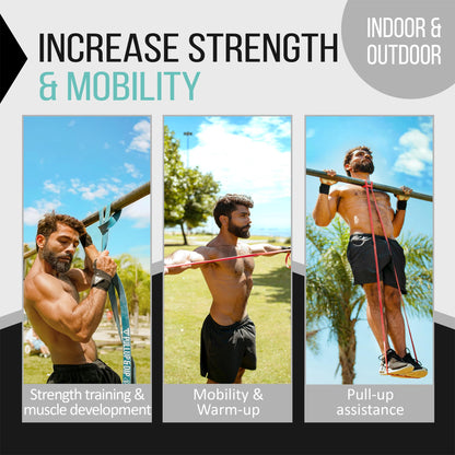Resistance Bands Pull Up Bands for Assisted Pull Ups, Calisthenics, Crossfit, Pull Up Bar; Premium Fitness Bands (EXTRA LIGHT + LIGHT + MEDIUM +