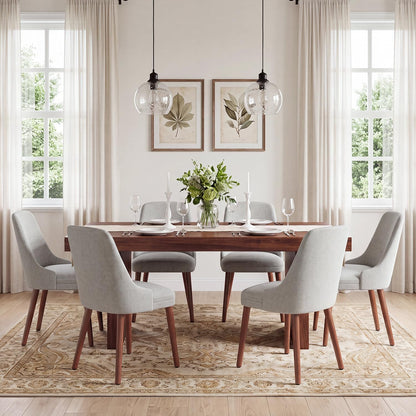 Dining Chairs Set of 6, Upholstered Dining Room Chairs with Ergonomic High Back, Thick Padded Seat, Skin-Friendly Fabric