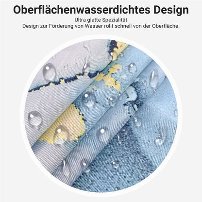 Lerores Shower Curtain, 180 x 200 cm, Aqua Blue, Weighted Hem, Anti-Mould Textile, Water-Repellent
