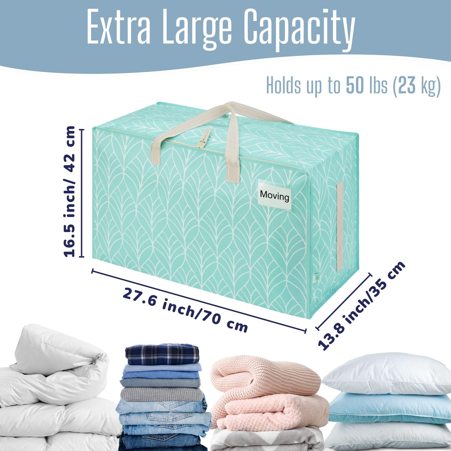 VENO 2 Pack Heavy-Duty Oversize Large Storage Bag with Zips for Moving, Clothes Storage, Laundry Bag, Packing, House Solutions, Water-Resistant