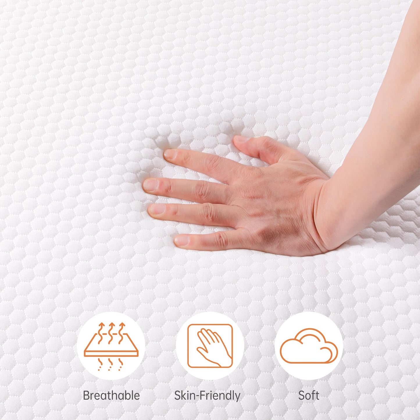 TeQsli Single Foldable Mattress, 10CM Memory Foam Folding Mattress with Removable Washable Cover, for Guest Beds, Camping and Road Trips