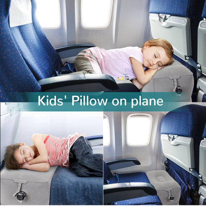RISEPRO Inflatable Travel Foot Rest Pillow, Adjustable 3 Layers Height Leg Rest Pillow, Kids Airplane Bed, Adults Travel Essentials on Plane, Trains