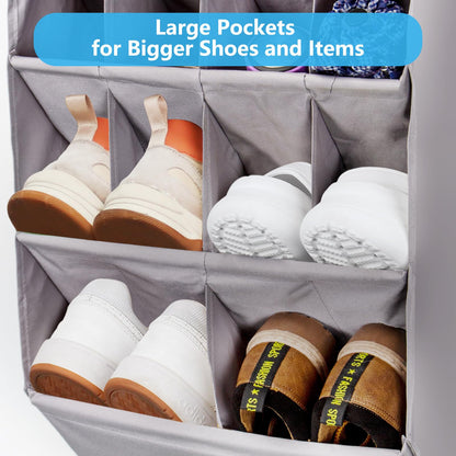 FENTEC Over Door Shoe Storage, Door Shoe Organizer 14 Pockets, Hanging Shoe Storage Organiser Back of Door Shoe Rack