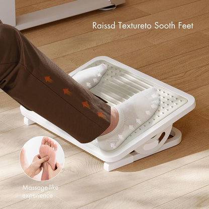 EUREKA ERGONOMIC Foot Rest Under Desk, Ergonomic Adjustable Footstool with Metal Frame, Massage Surface & 3 Height Positions