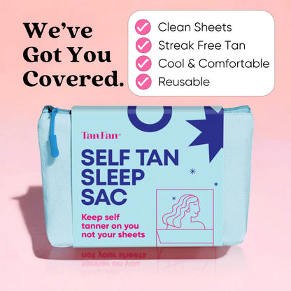 Tan Fan Self Tan Sleep Sac - Keep Sheets Clean From Fake Tan Stains - 100% Cooling Silky Poly Sleeping Sack - Wont Rub or Absorb Tanning Lotion -