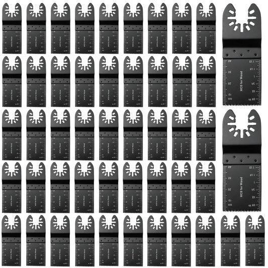 Meff-Mluk 50Pcs Oscillating Tool Blades Professional Universal Oscillating Saw Blades Wood Multitool Blades Compatible with Dewalt, Milwaukee, Makita,