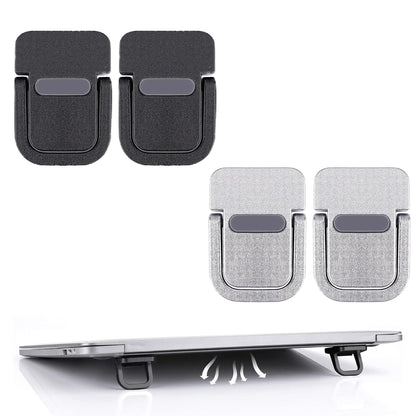 GIEEU 4 PCS Portable Keyboard Riser,Self-Adhesive Laptop Riser Stand,Mini Invisible Laptop Stand,Computer MacBook Zinc Alloy Stand for Desk
