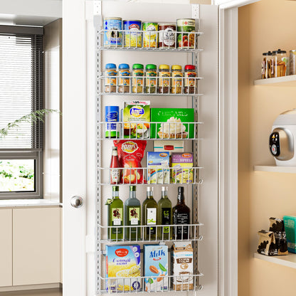 Delamu Over Door Storage, Pantry Organisers and Storage, Hanging Spice Rack Shelves for Easy Install, Cabinet Door Organiser