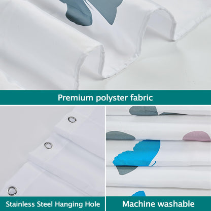 AWIYTE Shower Curtain 240 x 200 cm (94 x 79 Inch), Waterproof Polyester Textile Fabric Machine Washable with 12 Plastic Hooks & Weighted for Bathroom