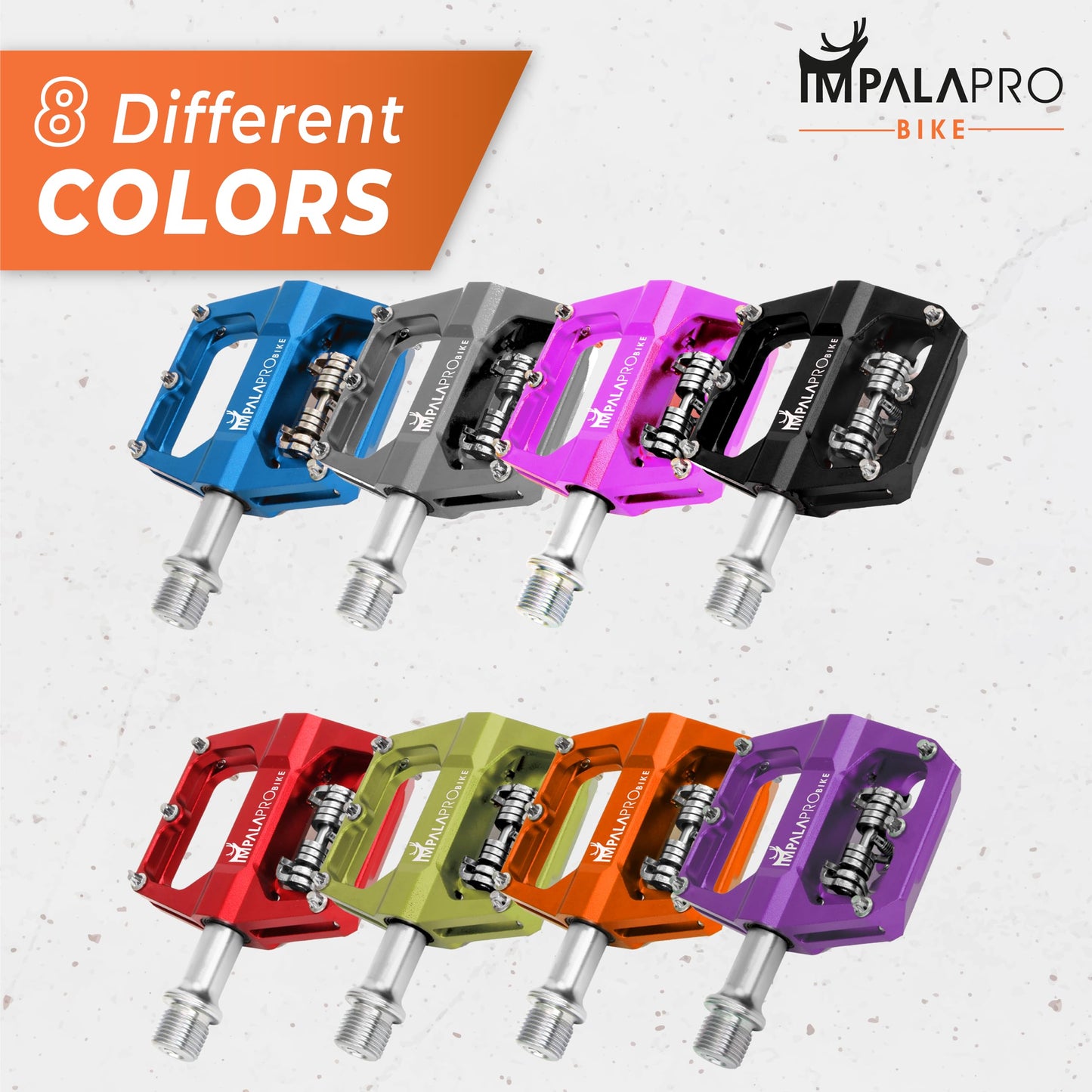 IMPALAPRO - Dual Function Bicycle Flat Pedals and SPD Pedals 9/16'' Compatible with Shimano SPD Pedals - Dual Platform MTB Flat Pedals and SPD