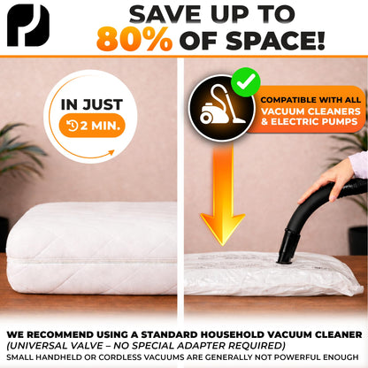 PACKDUDE Mattress Vacuum Bag for Super King Size up to 200x200cm (79”×79”)