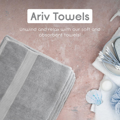 Ariv Premium Bamboo Cotton Bath Towels - Natural, Ultra Absorbent and Eco-Friendly 30" X 52" (Platinum)