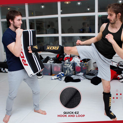 RDX Kick Shield Muay Thai Kickboxing, 60CM Large Heavy Curved Kicking Striking Body Pad, Punching Foot Target MMA Boxing Training, 3 Padded Handles,