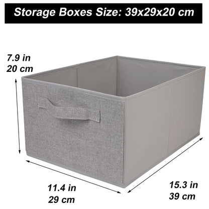 JAKAGO Foldable Wardrobe Fabric Storage Boxes 4 Pack, 39 x 29 x 20 cm