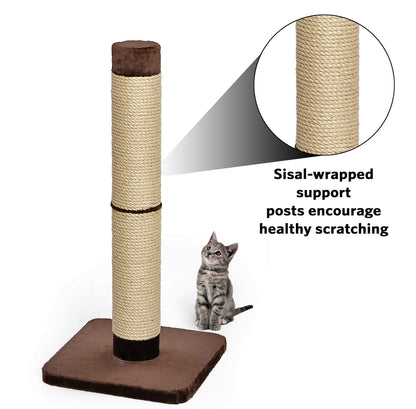MidWest Homes for Pets Cat Scratching Post; Forte Huge Cat Scratching Post with Extra-Durable Sisal Wrap, Brown & Tan, Giant XXL Cat Post; Model