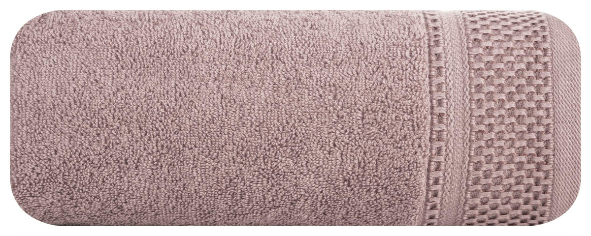Eurofirany Carlo Bath Towel Set Hand Towel Sauna Towel Pattern - Absorbent, 100% Cotton 580g/m, Pack of 3 and 6, Light Pink, 50 x 90 cm, 6