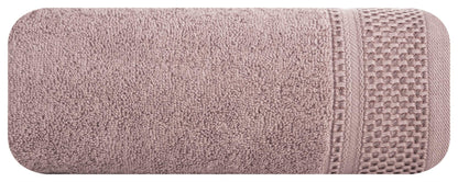 Eurofirany Carlo Bath Towel Set Hand Towel Sauna Towel Pattern - Absorbent, 100% Cotton 580g/m, Pack of 3 and 6, Light Pink, 50 x 90 cm, 6