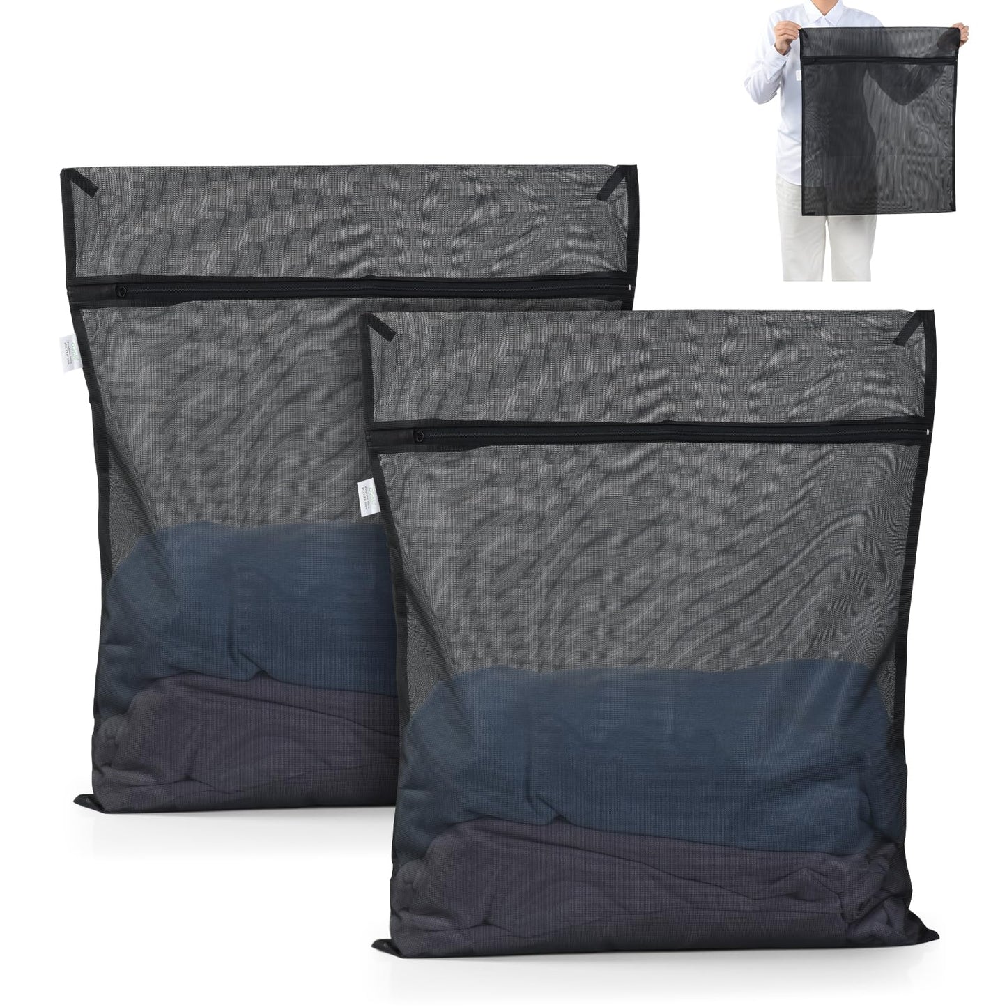 OTraki Set of 2 Laundry Washing Machine 50x60 cm Black