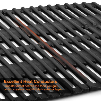 onlyfire Cast Iron Cooking Grate for Weber Q2000, Q2200, Q2400 Series Gas Grill - Replacement Parts for Weber 7645
