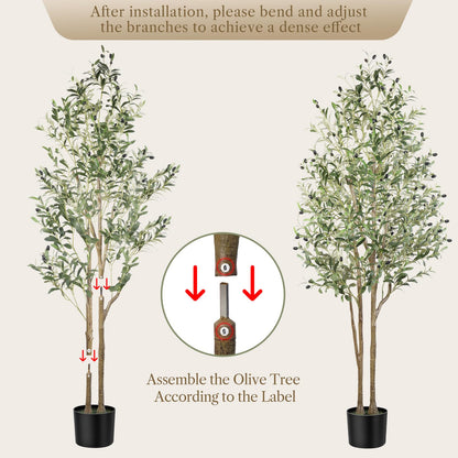 Alupssuc 6FT Artificial Olive Tree, Fake Olive Tree with Lifelike Olive Leaves, Faux Olive Tree Indoor Outdoor for Home Living Room Bedroom Balcony