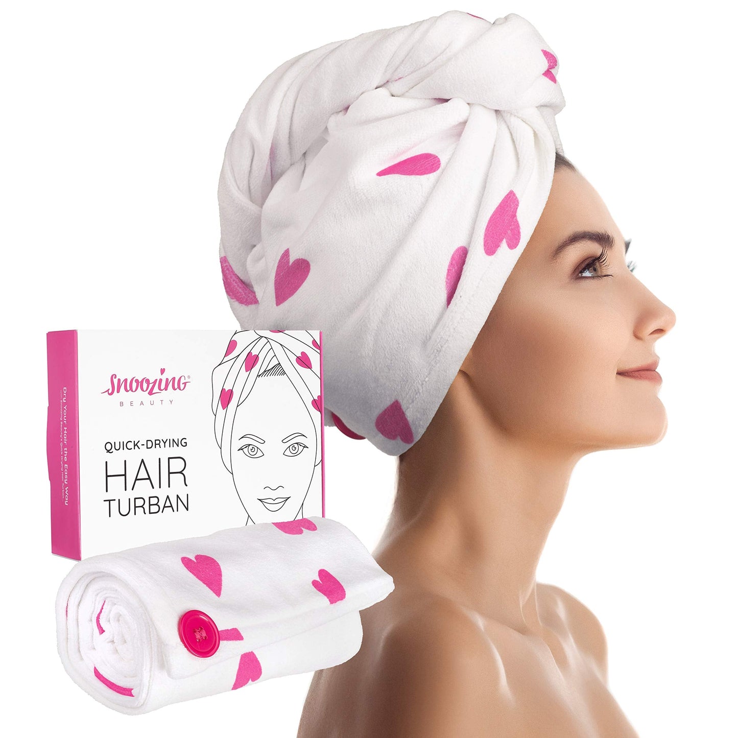Snoozing Beauty - Quick Dry Hair Turban Towel | Luxury Super Absorbent Rapid Drying Hair Towel Wrap