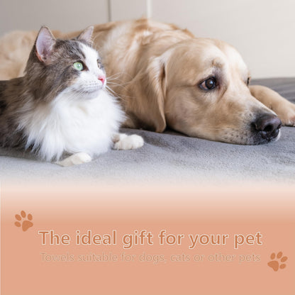 Hitchuey Pet Towels, 3 Pack Pet Bath Towels, 40 x 70 cm, Super Absorbent, Quick Drying, Reusable, Easy to Clean