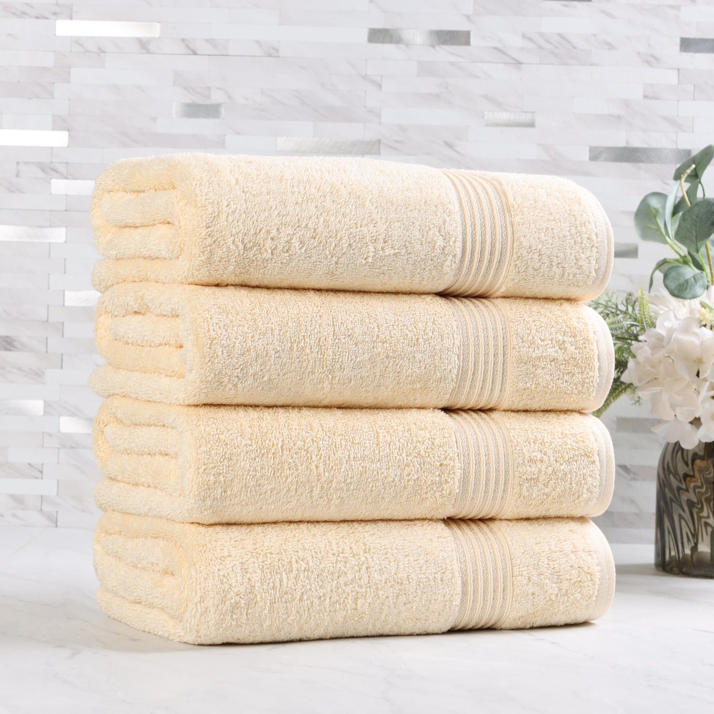 Home City, 100% Cotton, Towel Set, Canary - Towel