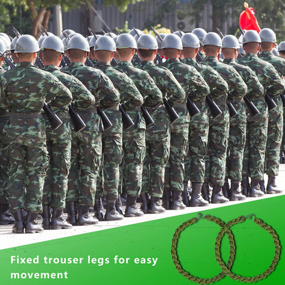 QincLing 10 Pieces Elastic Boot Straps Trouser Twists Leg Ties Blousing Garters with Metal Hooks for Navy Army Air Force